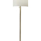 61" Silver Metal Floor Lamp With Fabric Shade