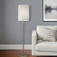 61" Silver Metal Floor Lamp With Fabric Shade