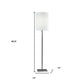 61" Brass Metal Floor Lamp With White Fabric Cylinder Shade