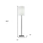 61" Silver Metal Floor Lamp With Fabric Shade