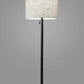 61" Silver Metal Floor Lamp With Fabric Shade