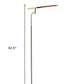 63" Brown LED Task Floor Lamp With Brass