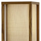 63" Black And White Solid Wood Column Floor Lamp With White Fabric Square Shade
