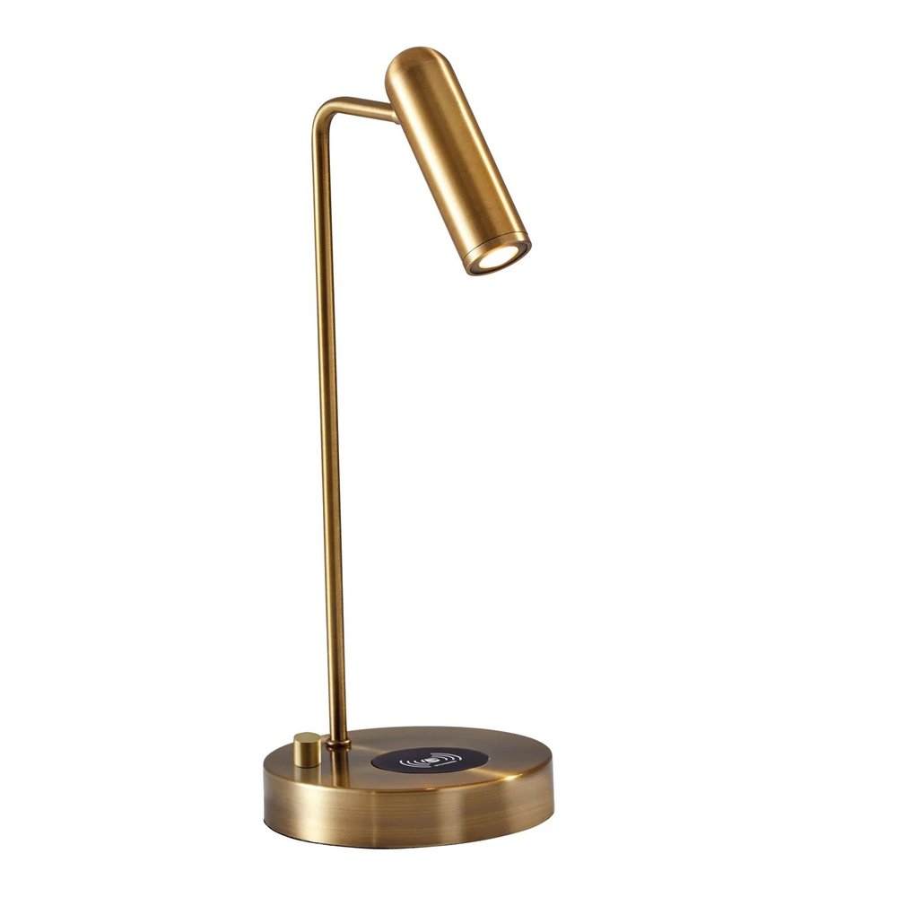 17" Silver Desk Lamp with USB and Wireless Charging
