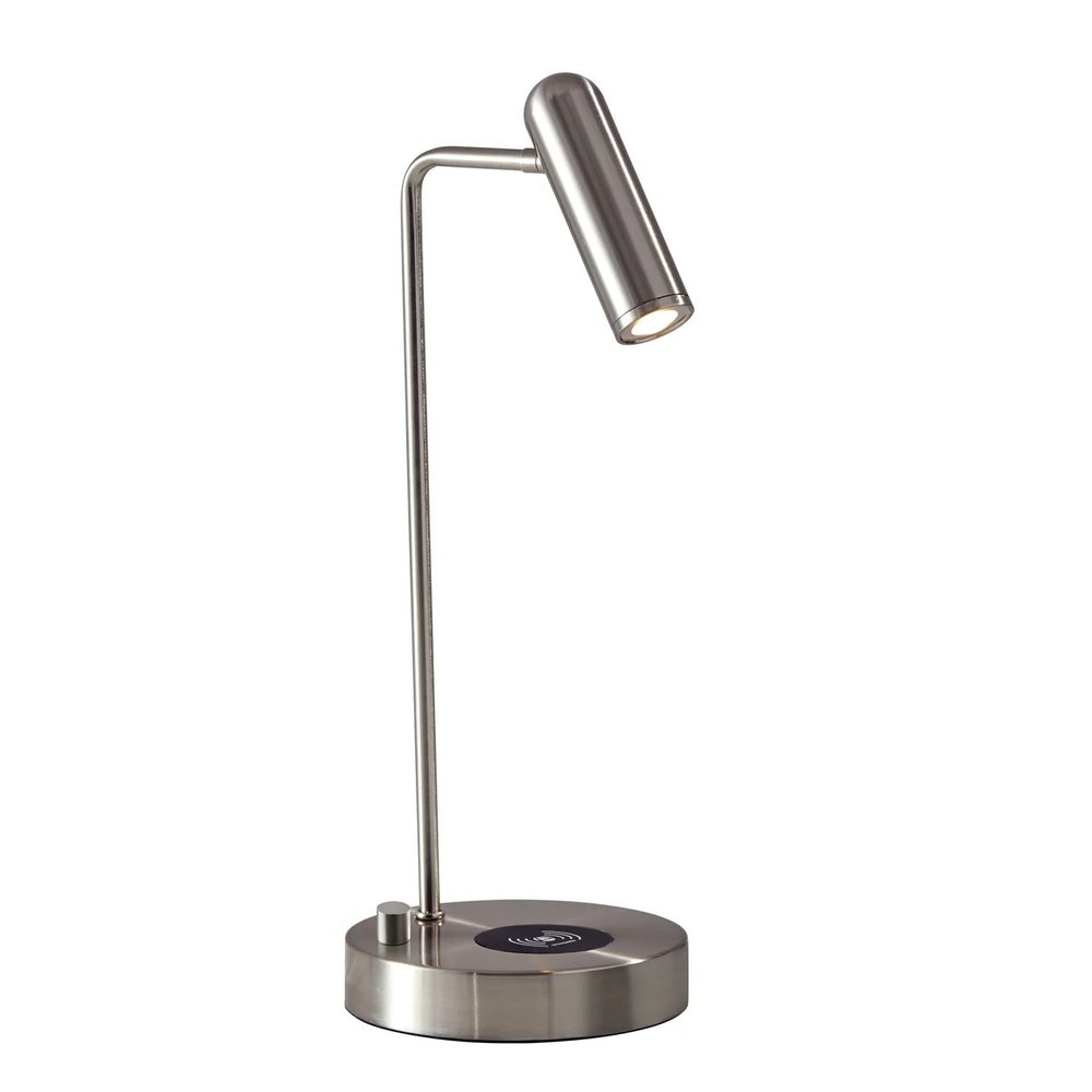17" Silver Desk Lamp with USB and Wireless Charging