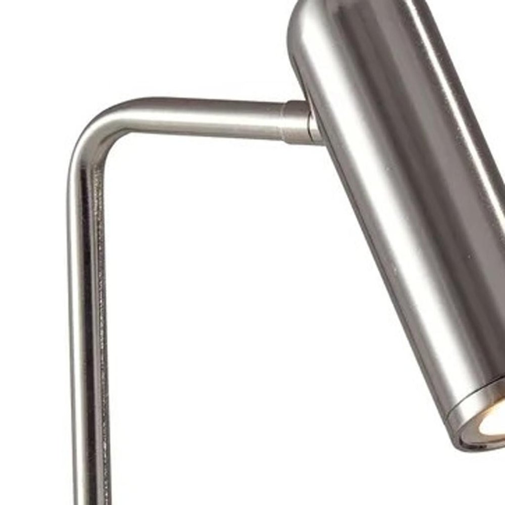 17" Silver Desk Lamp with USB and Wireless Charging