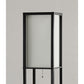72" Black And White Solid Wood Column With White Cotton Shade