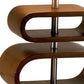 19" Brown Retro Ovals Wood Bedside Lamp With Natural Shade