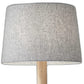 25" Natural Solid Wood Tripod Table Lamp With Gray Empire Shade