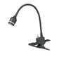 15" Black Metal Adjustable Clip On LED Table Lamp