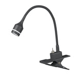 15" Black Metal Adjustable Clip On LED Table Lamp