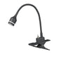 15" Black Metal Adjustable Clip On LED Table Lamp
