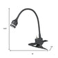 15" Black Metal Adjustable Clip On LED Table Lamp