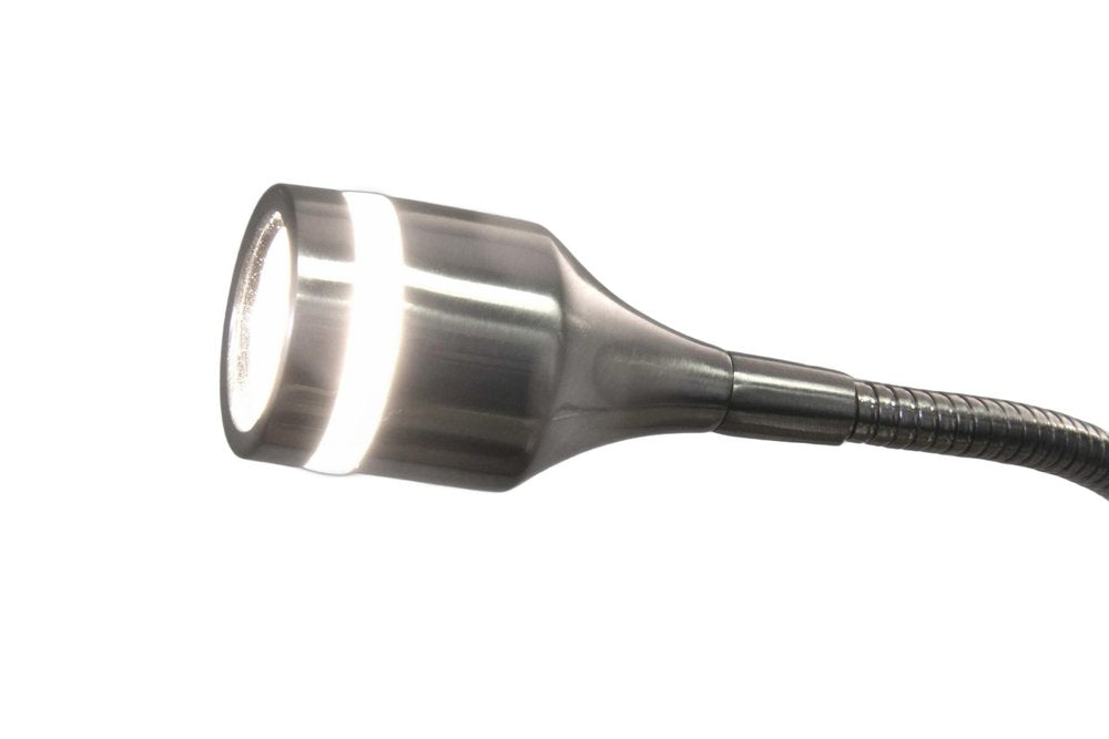 15" Black Metal Adjustable Clip On LED Table Lamp