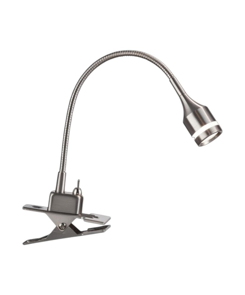 15" Black Metal Adjustable Clip On LED Table Lamp