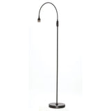 56" Black LED Arched Floor Lamp With Black Drum