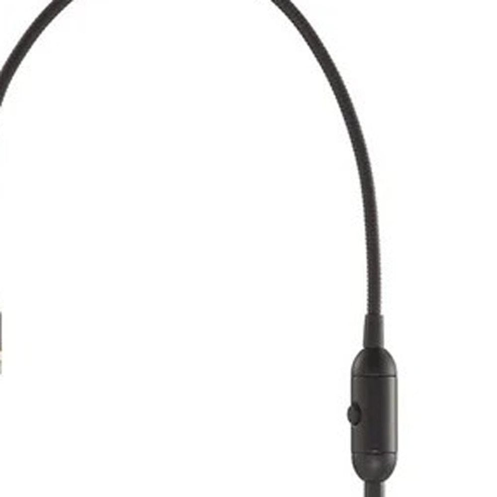 56" Black LED Arched Floor Lamp With Black Drum