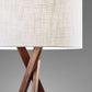 Tripod Leg Walnut Wood Table Lamp