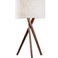 Tripod Leg Walnut Wood Table Lamp