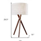 Tripod Leg Walnut Wood Table Lamp