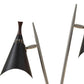 22" Black Two Light Swing Arm Desk Lamp With Cone Shade