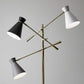 71" Brass Metal Novelty Floor Lamp With Black And White Iron Cone Shade