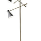 71" Brass Metal Novelty Floor Lamp With Black And White Iron Cone Shade