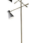 71" Brass Metal Novelty Floor Lamp With Black And White Iron Cone Shade
