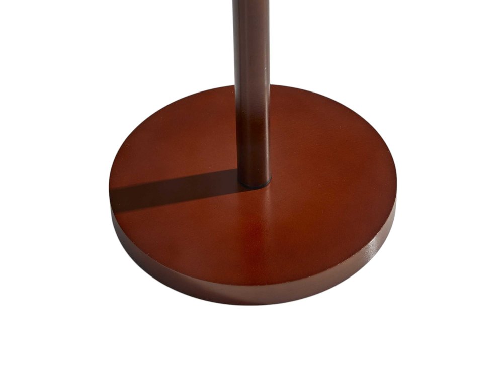 65" Brown Solid Wood Floor Lamp With Beige Linen Drum Shade