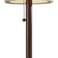 65" Brown Solid Wood Floor Lamp With Beige Linen Drum Shade