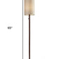 65" Brown Solid Wood Floor Lamp With Beige Linen Drum Shade