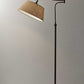 61" Bronze Arched Floor Lamp With Brown Fabric Empire Shade