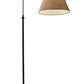 61" Bronze Arched Floor Lamp With Brown Fabric Empire Shade