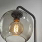 13" Black Metal and Glass Armed Sconce