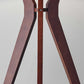 60" Brown And White Solid Wood Tripod Floor Lamp With White Fabric Drum Shade