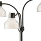 69" Gold Three Light Tree Floor Lamp With Clear Plastic Bowl Shade