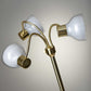 69" Gold Three Light Tree Floor Lamp With Clear Plastic Bowl Shade