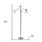 69" Black And White Metal Three Light Tree Floor Lamp With White Bowl Shade
