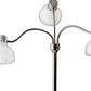 69" Gold Three Light Tree Floor Lamp With Clear Plastic Bowl Shade