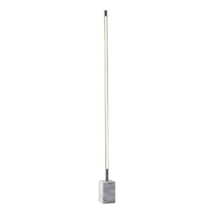 Silver Genuine Marble And Glass Column Floor Lamp