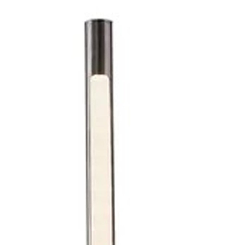 Minimalist Ambient Glow Led Floor Lamp With Dimmer In Brushed Steel And White Marble