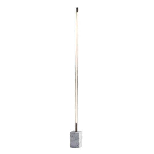 Silver Genuine Marble And Glass Column Floor Lamp