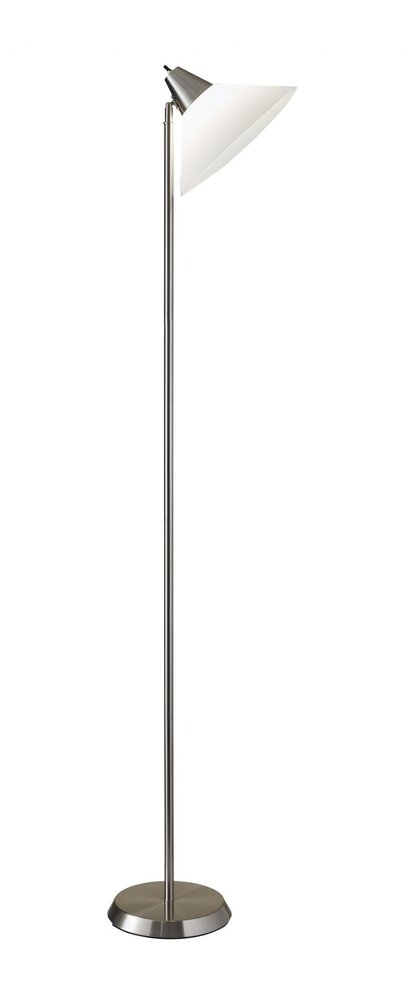 72" Silver With White Plastic Shade