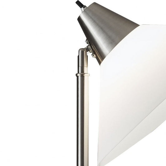 72" Silver With White Plastic Shade