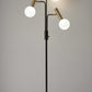 70" Black And Bronze Three Light LED Tree Floor Lamp With White