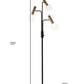 70" Black And Bronze Three Light LED Tree Floor Lamp With White