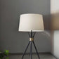 Black Metal Tripod Leg With Antique Brass Accent Table Lamp