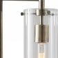 24" Brass Novelty With Clear Cylinder Shade