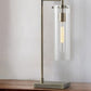 24" Brass Novelty With Clear Cylinder Shade