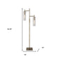 64" Brass Two Light Novelty Floor Lamp With Clear Glass Drum Shade